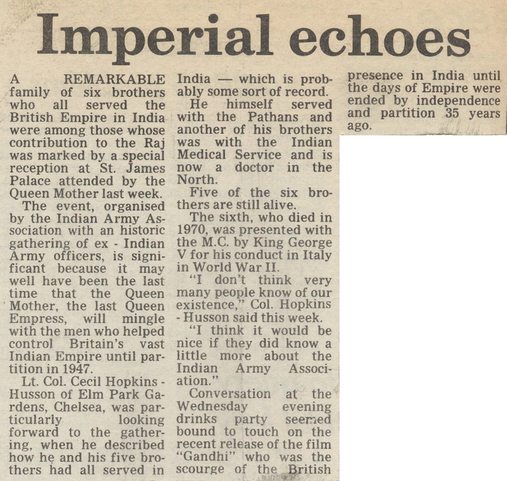 19830318 INDIAN ARMY ASSOCIATION ST JAMES PALACE QUEEN MOTHER LT COL CECIL HOKINS-HUSSON CN.jpg